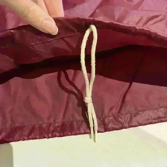 Vintage 70s IZOD Lacoste Lightweight Maroon Rain Jacket Hoodie Mens Size Large - Picture 9 of 9